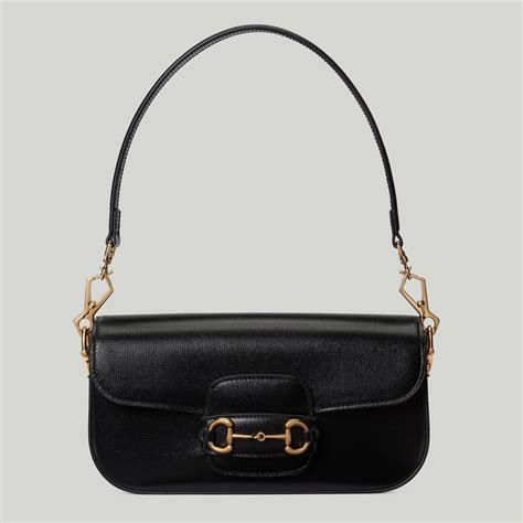 gucci borsa nera pelle cavallino|Borsa a spalla Gucci Horsebit 1955 in pelle in Nero .